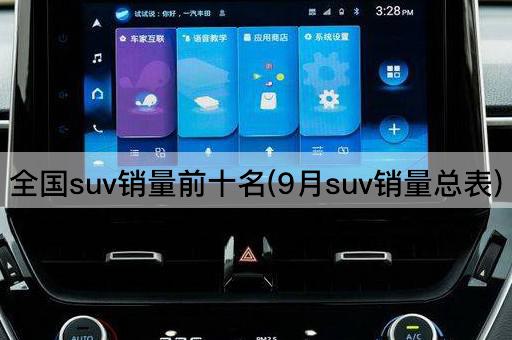 全国suv销量前十名(9月suv销量总表)