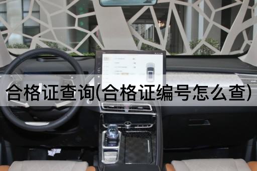合格证查询(合格证编号怎么查)