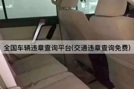 全国车辆违章查询平台(交通违章查询免费)