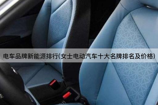 电车品牌新能源排行(女士电动汽车十大名牌排名及价格)