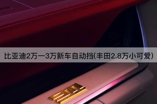 比亚迪2万一3万新车自动挡(丰田2.8万小可爱)