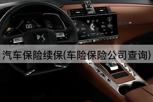 汽车保险续保(车险保险公司查询)