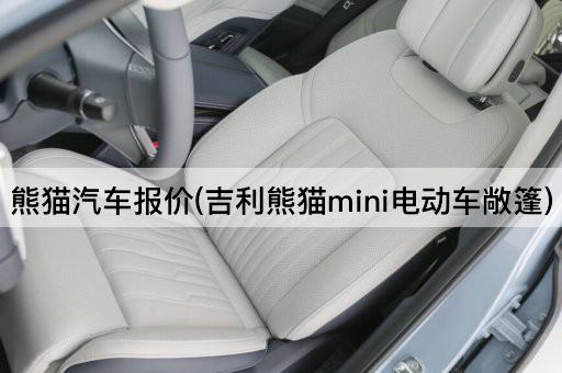 熊猫汽车报价(吉利熊猫mini电动车敞篷)