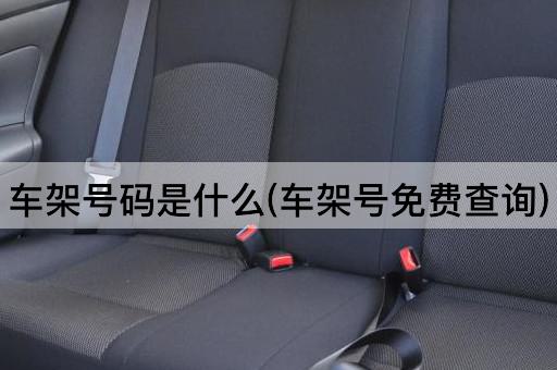 车架号码是什么(车架号免费查询)