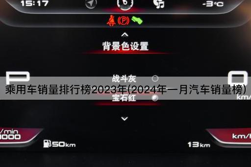 乘用车销量排行榜2023年(2024年一月汽车销量榜)