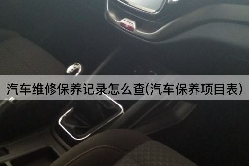 汽车维修保养记录怎么查(汽车保养项目表)